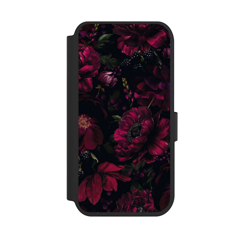 iPhone 14 Pro NIVOflip Dunkle Rote Blumen Liebe