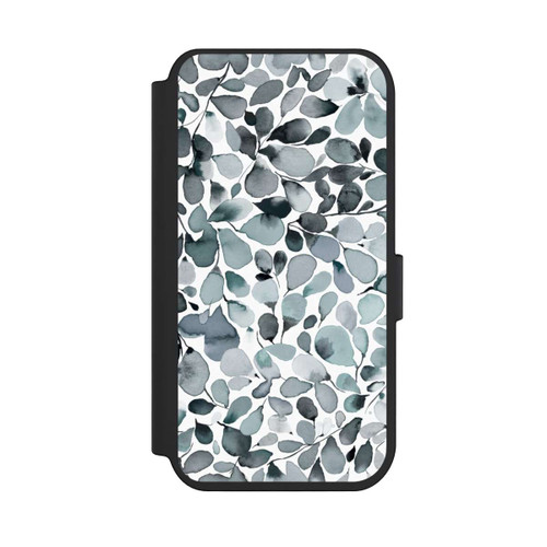 Apple iPhone 14 Pro NIVOflip Eucalyptus Watercolor Leaves Grey