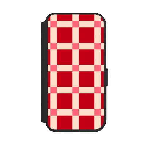 Apple iPhone 14 Pro NIVOflip Kariert Muster Rot