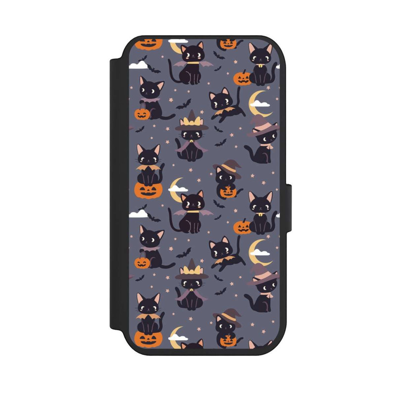 iPhone 14 Pro NIVOflip Cute Halloween Witch Cats and Pumpkins