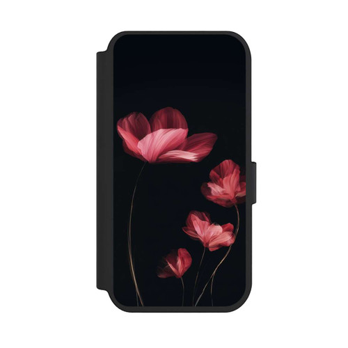 Apple iPhone 14 Pro NIVOflip Fleurs Bordeaux Noires