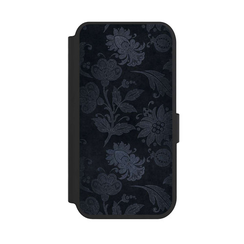 Apple iPhone 14 Pro NIVOflip  Silberne Blumen auf Samt
