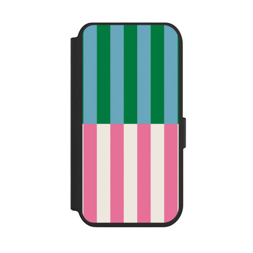 Apple iPhone 14 Pro NIVOflip Motif Rayé Vert Rose