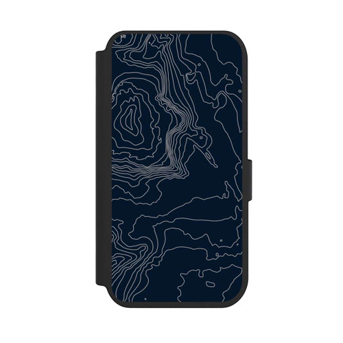 Apple iPhone 14 Pro NIVOflip Berg Höhenlinien Dunkel