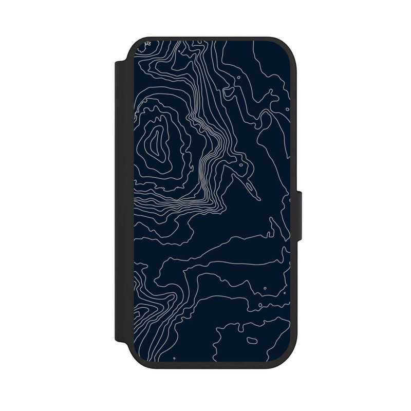iPhone 14 Pro NIVOflip Berg Höhenlinien Dunkel