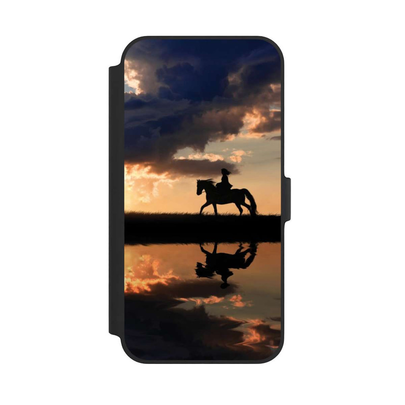 iPhone 14 Plus NIVOflip Randonnée à Cheval au Crépuscule