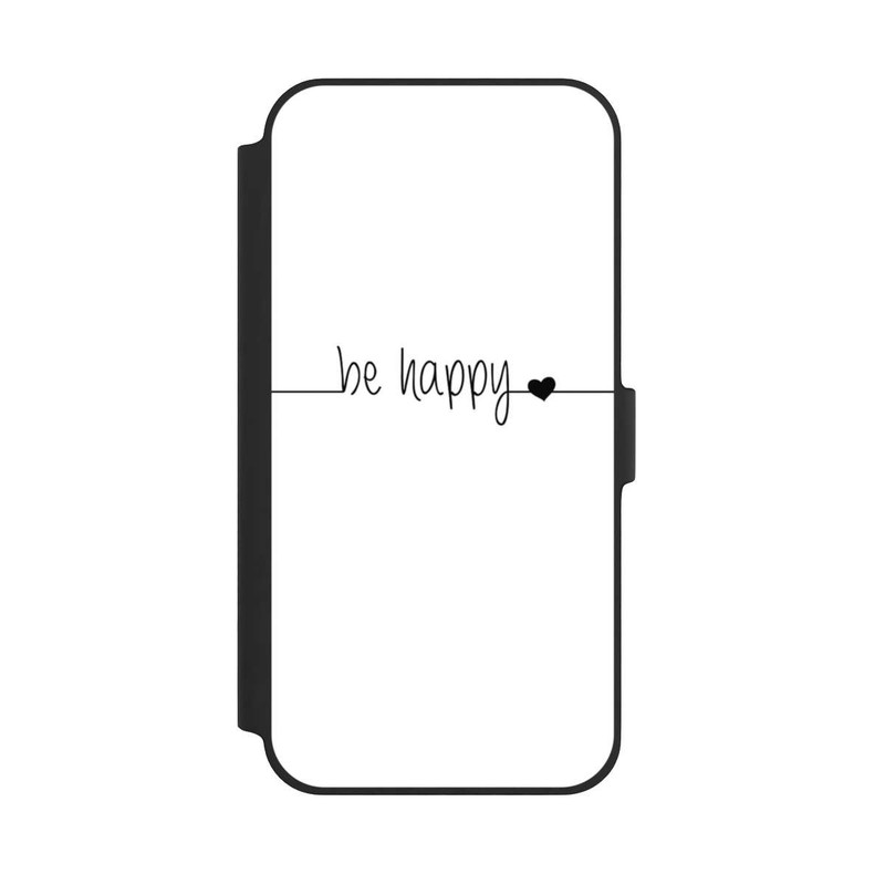 iPhone 14 Plus NIVOflip Be Happy Weisser Hintergrund