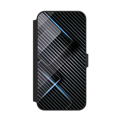 Apple iPhone 14 Plus NIVOflip Blaue Linien auf Karbon