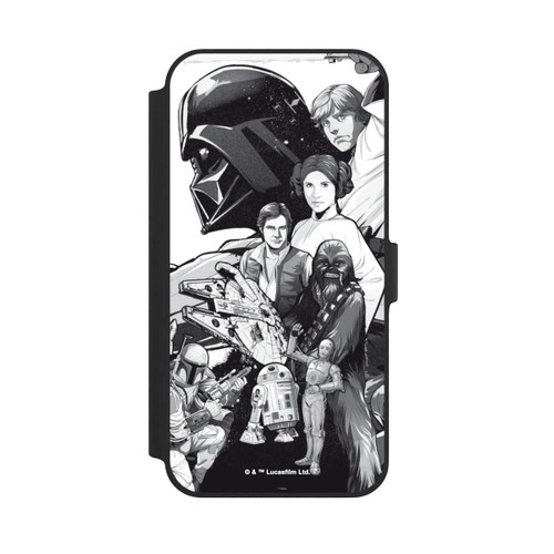 Apple iPhone 14 Plus NIVOflip StarWars Charaktere - Schwarz-Weiß