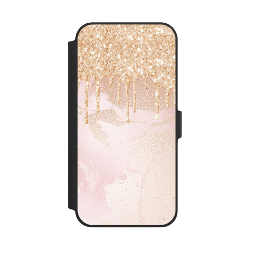 Apple iPhone 14 Plus NIVOflip  Roségoldener Glitzer Tropfen Look