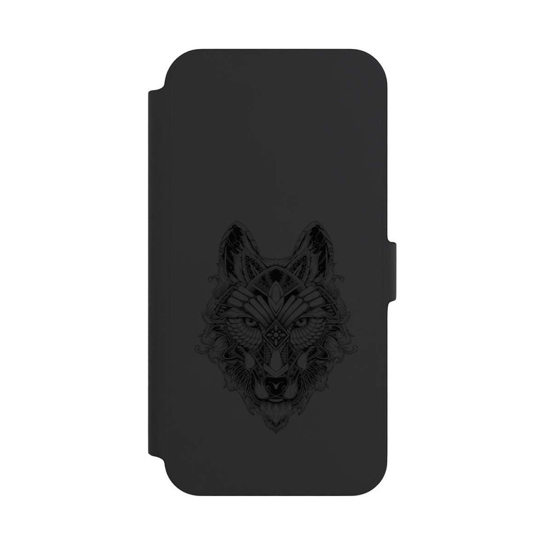 iPhone 14 Plus NIVOflip Wolf Mandala ohne Hintergrund