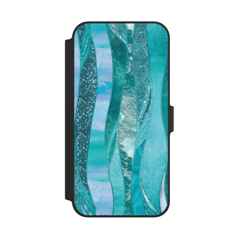 Apple iPhone 14 Plus NIVOflip glamouröser Glitzerlook blau
