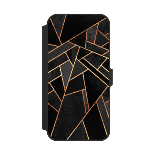 Apple iPhone 14 Plus NIVOflip Schwarze Nacht Gold Druck