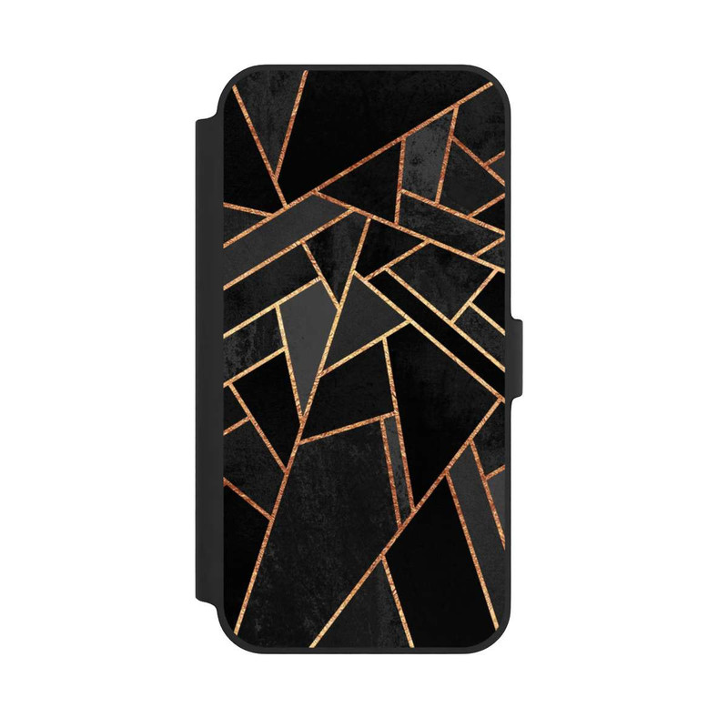 iPhone 14 Plus NIVOflip Black Night Gold Print