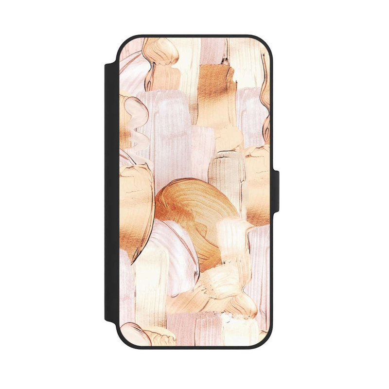 iPhone 14 Plus NIVOflip White/Gold Brush Pattern