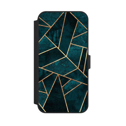 Apple iPhone 14 Plus NIVOflip Tief Blaugrün Stein Gold Druck