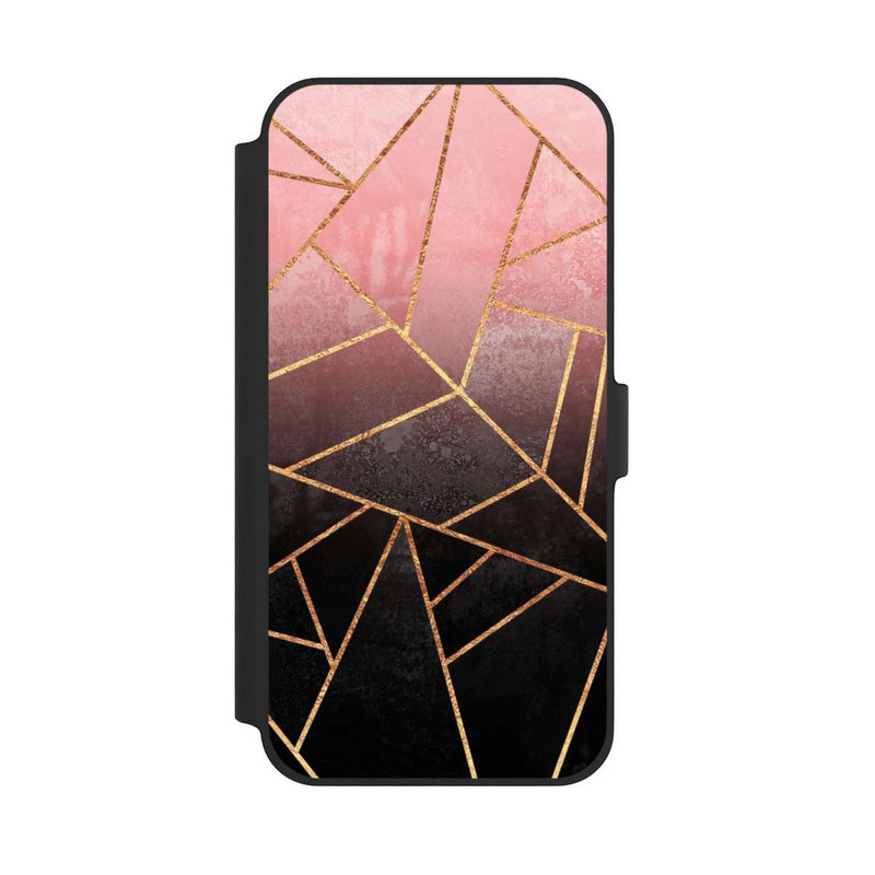 iPhone 14 Plus NIVOflip Imprimé Pierre Or Rose Et Noir