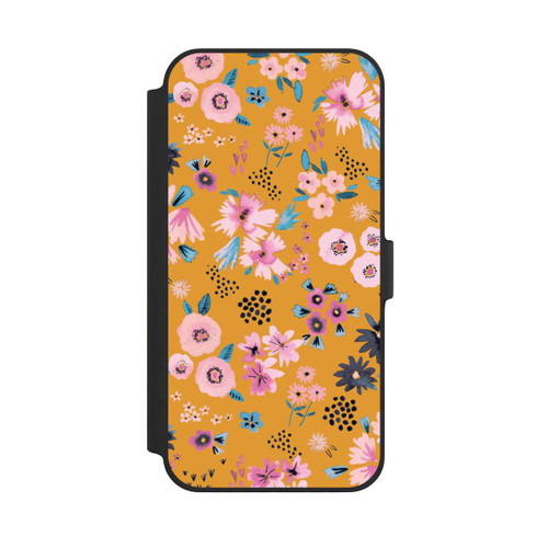 Apple iPhone 14 Plus NIVOflip Petites Fleurs Jaune Moutarde