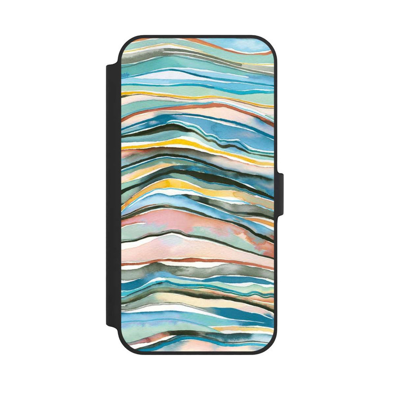 iPhone 14 Plus NIVOflip Achatschichten Aquarellblau