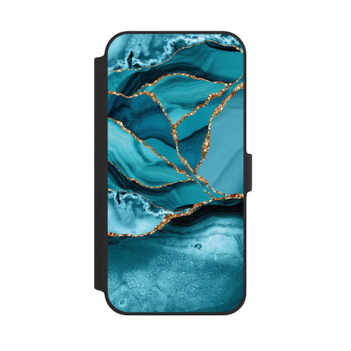 Apple iPhone 14 Plus NIVOflip Eisblaue Marmor Landschaft