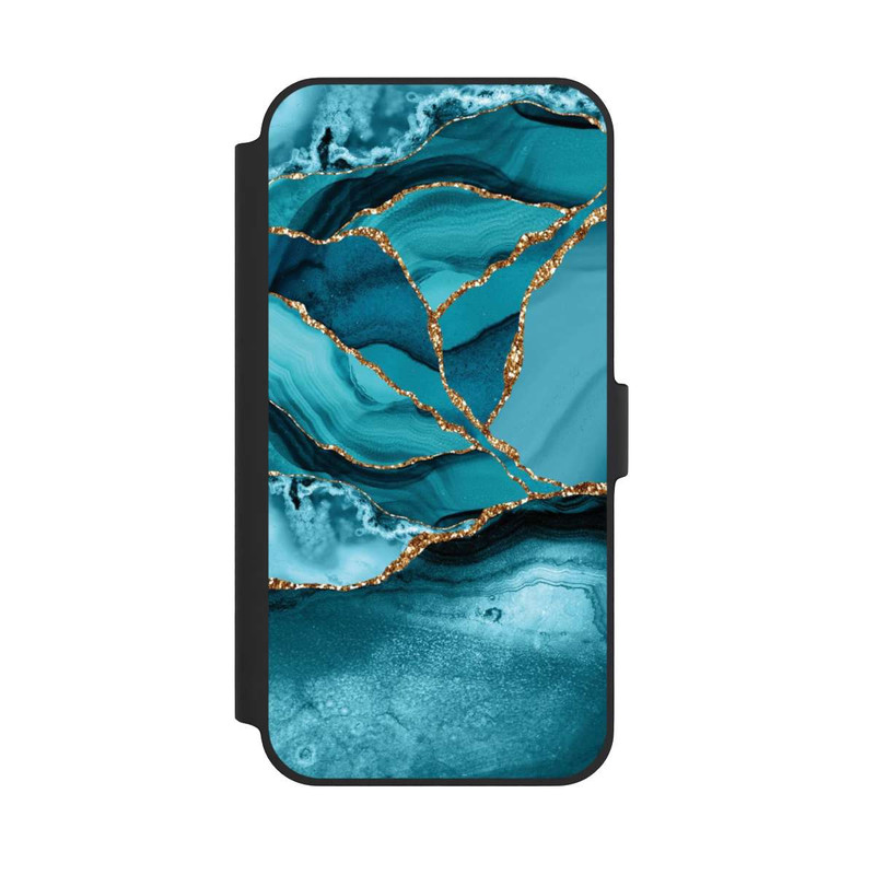 iPhone 14 Plus NIVOflip Eisblaue Marmor Landschaft