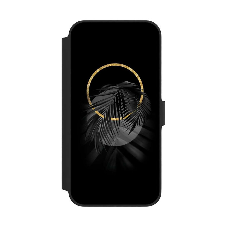iPhone 14 Plus NIVOflip Feuille tropicale noire
