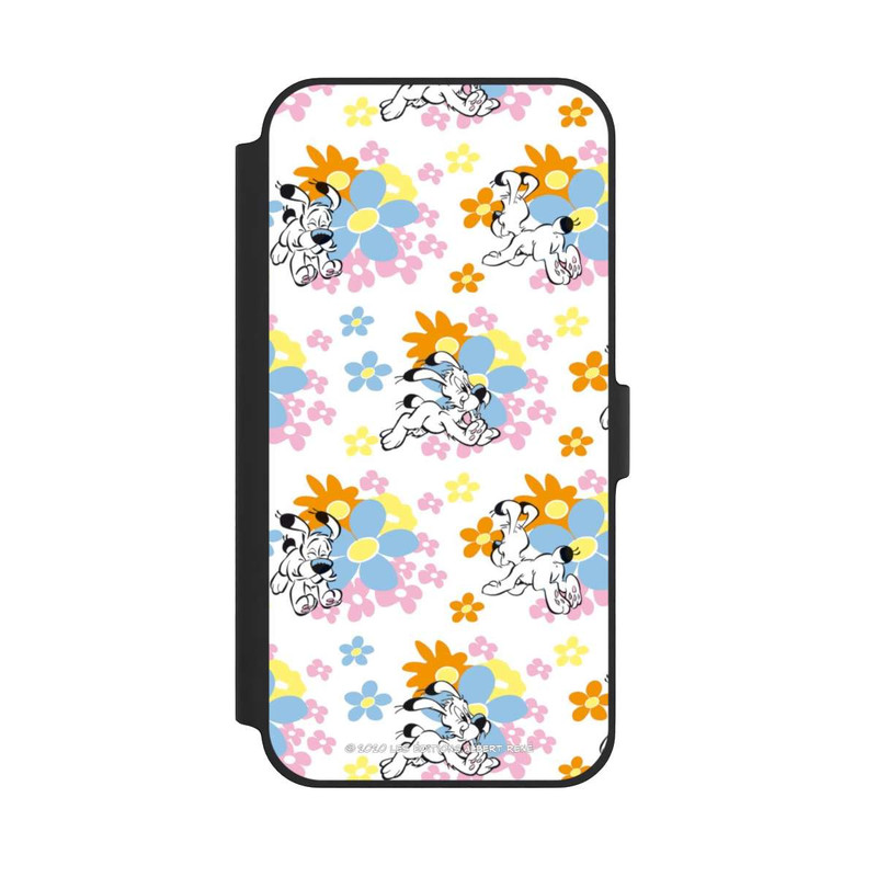 iPhone 14 Plus NIVOflip Idéfix sur fleurs colorées