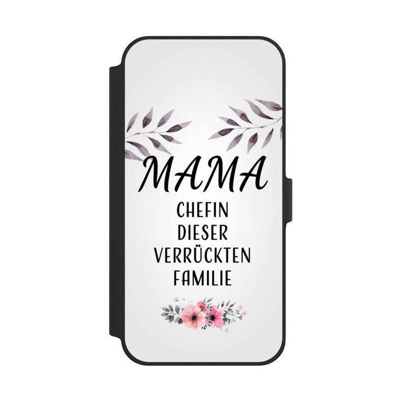iPhone 14 Plus NIVOflip Mama Chefin dieser Verrückten Familie Weiß