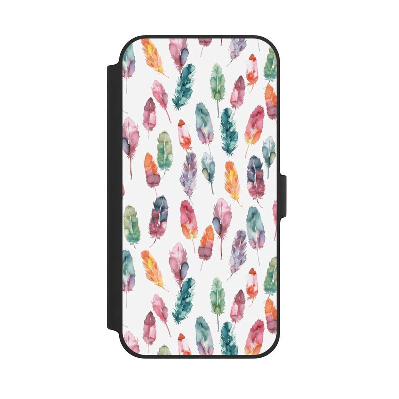 iPhone 14 Plus NIVOflip Boho Watercolor Feathers