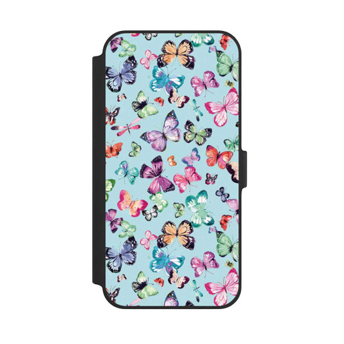 Apple iPhone 14 Plus NIVOflip Schmetterlinge rosa orange blau