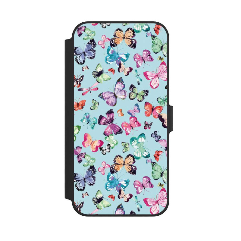 iPhone 14 Plus NIVOflip Schmetterlinge rosa orange blau
