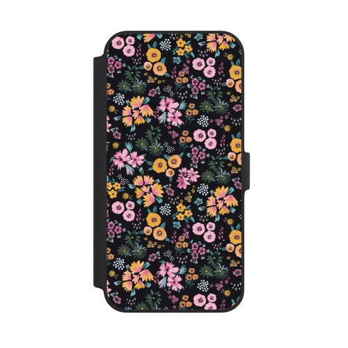 Apple iPhone 14 Plus NIVOflip Kleine bunte Blumen Schwarz 2