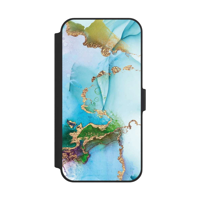 iPhone 14 Plus NIVOflip Bunter Marmor-Glitzer-Look