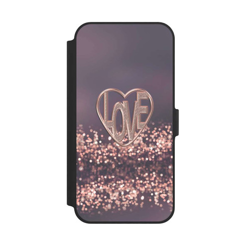 Apple iPhone 14 Plus NIVOflip LOVE Glitzerrosa