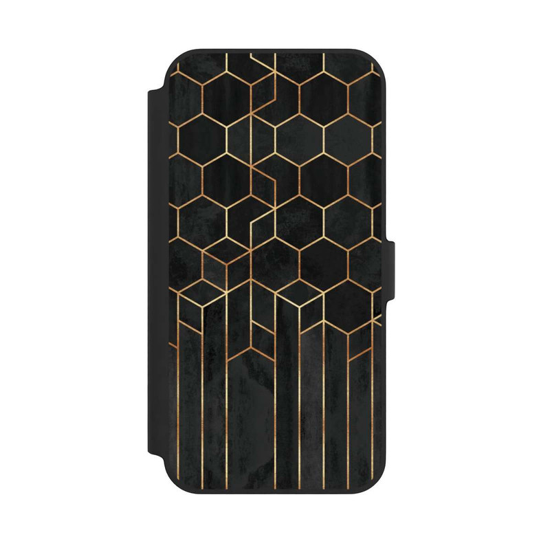 iPhone 14 Plus NIVOflip Black Hexagons