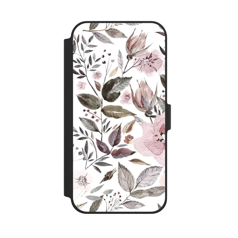 iPhone 14 Plus NIVOflip Aquarell braune Rosenblüten