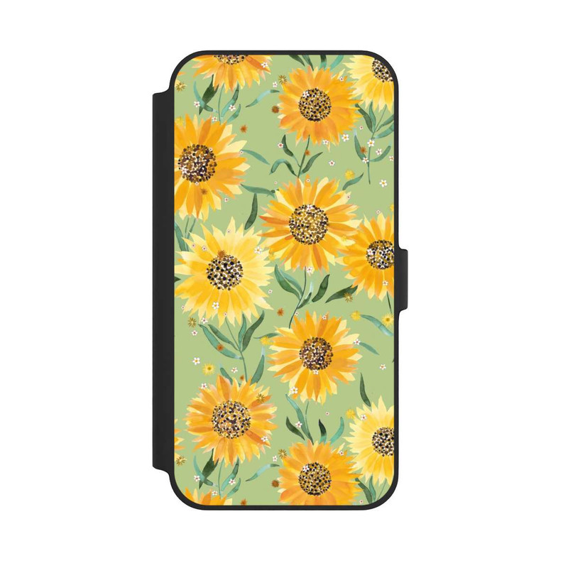 iPhone 14 Plus NIVOflip Sonnenblumen grün