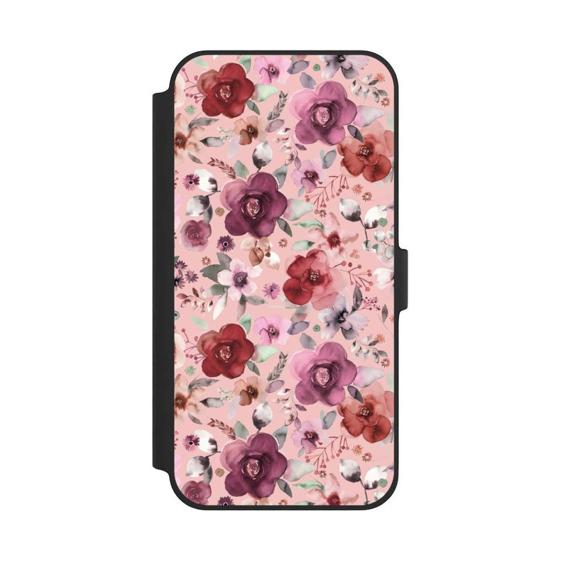 iPhone 14 Plus NIVOflip Üppiger romantischer Blumenstrauß rosa