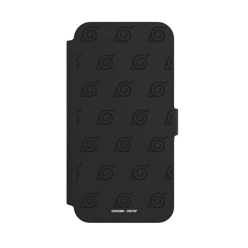 Apple iPhone 14 Plus NIVOflip Schwarzes Konoha-Muster Transparent