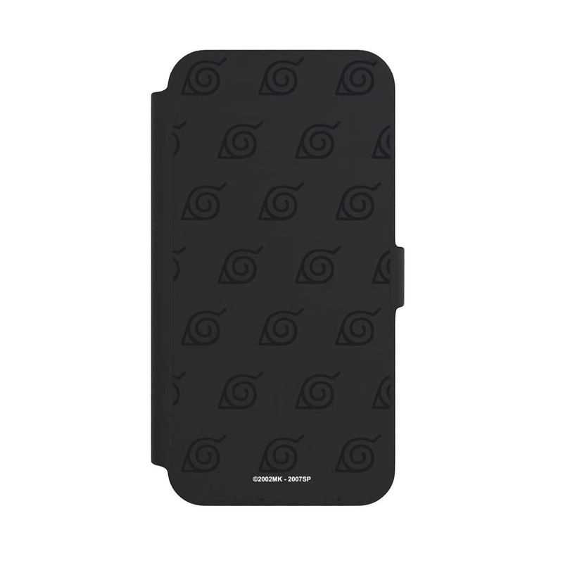 iPhone 14 Plus NIVOflip Schwarzes Konoha-Muster Transparent