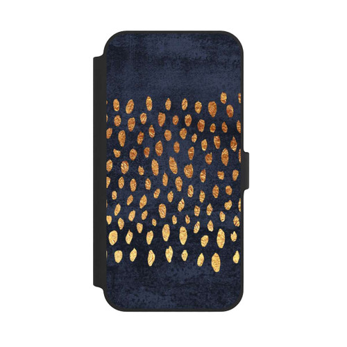 Apple iPhone 14 Plus NIVOflip Muster Gold und Marine