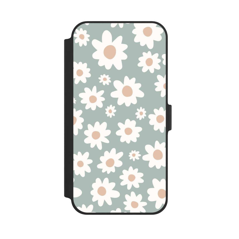 iPhone 14 Plus NIVOflip Gänseblümchen Muster grün