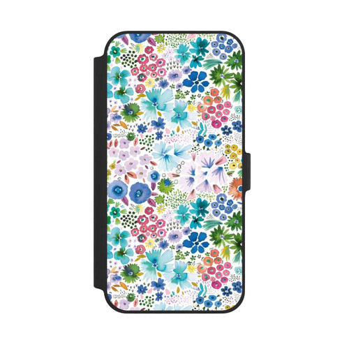 Apple iPhone 14 Plus NIVOflip Kunstvolle kleine Frühlingsblumen blau
