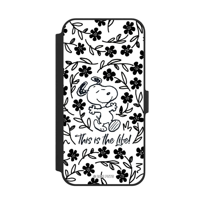 iPhone 14 Plus NIVOflip Snoopy schwarz und weiß This Is The Life