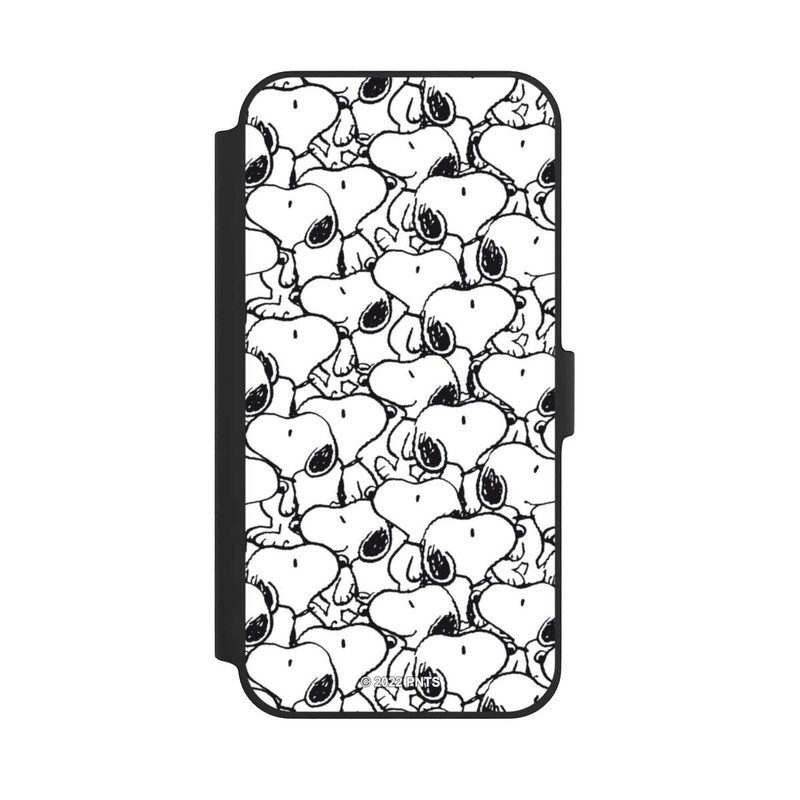 iPhone 14 Plus NIVOflip Snoopy Muster Schwarz und Weiß