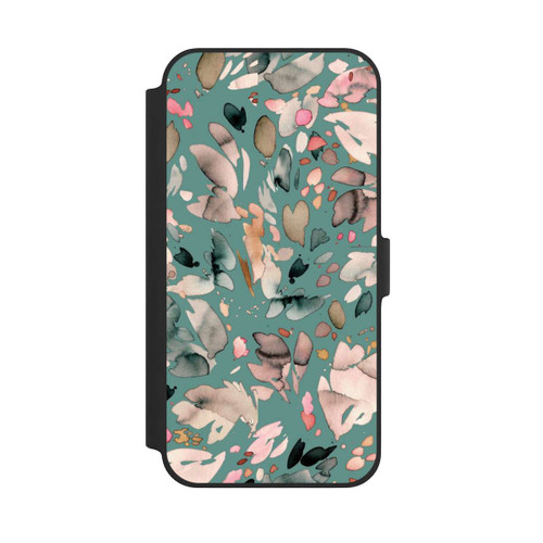 Apple iPhone 14 Plus NIVOflip Abstrakte Blumenblätter grün