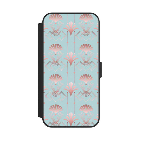 Apple iPhone 14 Plus NIVOflip Art Deco Rose Gold Elegance Blue