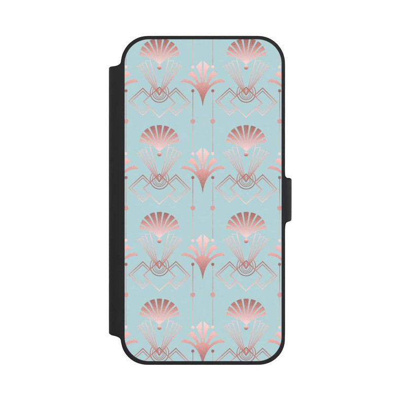 iPhone 14 Plus NIVOflip Art Deco Rose Gold Elegance Blue