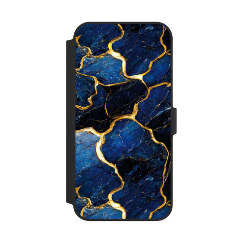 Apple iPhone 14 Plus NIVOflip Blaue Marmor Gold Druck