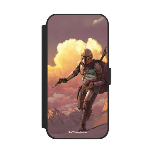 Apple iPhone 14 Plus NIVOflip Der Mandalorianer und Grogu Sonnenguntergang Wolken